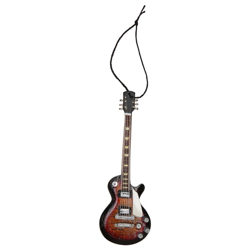 Miniature Electric Guitar Model Exquisite Wooden Guitar Ornament for Music