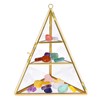 ELLDOO 3 Tier Glass Display Case for Collectibles, Triangular Crystal