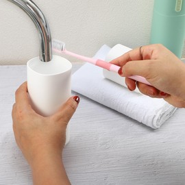 VOCOSTE 2pcs Toothbrush Travel Case, PP, Lightweight Traveling Toothbrush Holders Case, for Travel Business, White Pink, 7.68"x2.36"