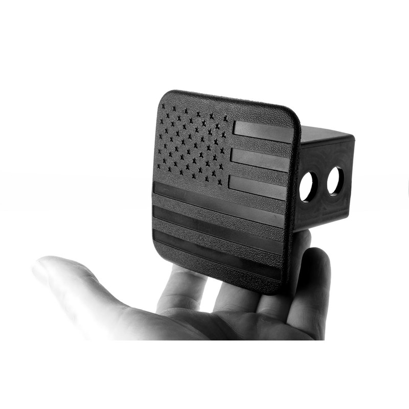 MULL USA Black Flag Hitch Cover Plug (Fits 2" Receiver,