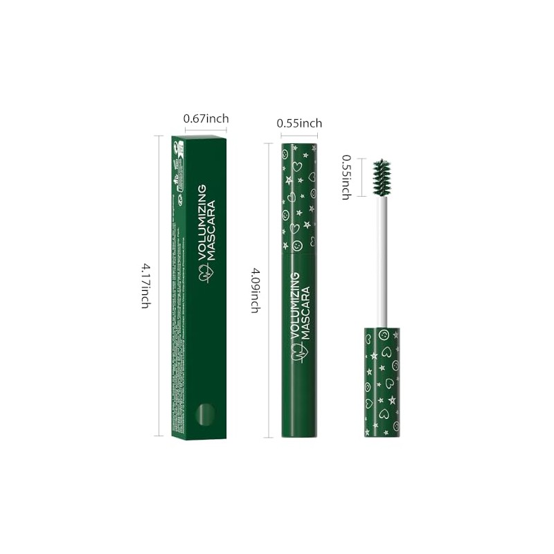 Máscara de pestañas Green Lash, resistente al agua, de larga