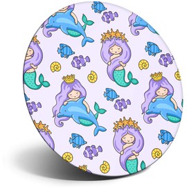 Destination Vinyl ltd Magnet for Refrigerator, Fridge - Cute Mermaid Dolphin Pretty for Office, Cabinet and Whiteboard, Magnetic Stickers, 2082