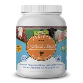 Perfect Hydrolyzed Collagen Peptides Powder - Made From 100% Brazilian Pasture Raised (Grass-Fed) Cows. Large 660 Gram Container of Collagen Hydrolysate, Highest Bioavailability by Perfect Supplements