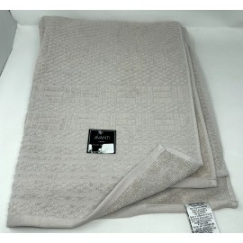 Avanti Linens Geometric Border 100% Cotton Textured Bath Towel - Smoke Gray