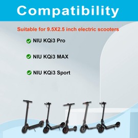 TOCBEUU 9.5x2.5-6.1 Solid Tires for Electric Scooter, Off-Road Replacement Wheels, Tubeless Rubber Tyre for NIU KQi3 Pro/Max/Sport Electric Scooter- Red(2PCS)