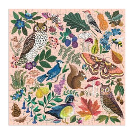 Galison Nature in Autumn – 1000 Piece Jigsaw Puzzle Featuring Beautiful Fall Illustrations of Flora Fauna and Insects of Autumn