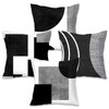 AUTUUCKEE Black and White Grey Cushion Covers, Set of 4