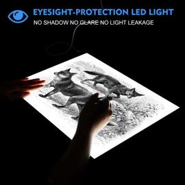 A2 Light Pad - 26"x19", 10000+ LUX Super Bright 10 Levels/Stepless Dimming 3 Colors Art Light Board Extra Large with UL Adapter for Diamond Painting, Tracing, Drawing, Sketching - Aluminum Frame