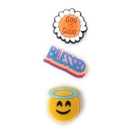 WorkedLikeACharm 3pcs Cross Faith Blessed God is Good Religious Shoe Charms for Clog Shoes Decoration Gift