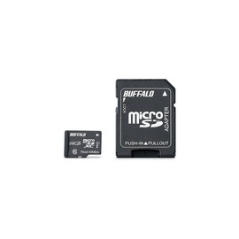 BUFFALO UHS-I Class 1 Micro SD Card with SD Adapter 64GB RMSD-064GU1SA