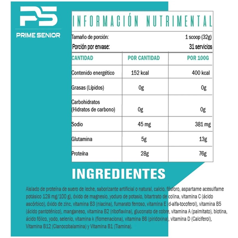 Proteína Whey Hs Hidrolizada Isolate Prime Senior 1kg