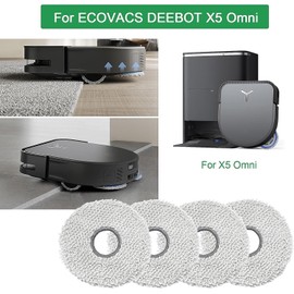 10 Pack Replacement Microfiber Mopping Pads Compatible with Ecovacs Deebot X5 Omni / X5 Pro Robot Vacuums