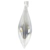 7.5 Inch Transparent Striped Clear Glass Christmas Icicle Ornament