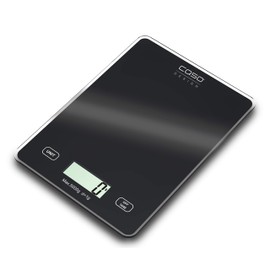 CASO Slim Kitchen Scale, Large Glass Surface, Sensor Touch Operation, Practical Tare Function, Precise Weight Sensor up to 5 kg Weighing Range, Exact 1 g Division