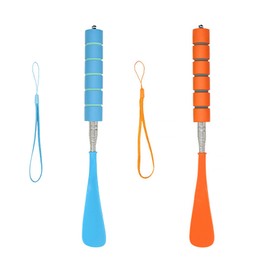 XINXINGDINGSHENG 2 Pcs Shoe Horns, Adjustable Metal Long Handled Shoe Spoon, Telescopic 11-27.5 inches Portable Shoe Horns for Men, Women, Kids, Seniors, Pregnancy