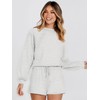 MEROKEETY MEROKEETY Women's 2025 Fall Oversized Batwing Sleeve Lounge Sets