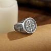 Vito S925 Sterling Silver Saint Benedict Ring for Women Men,