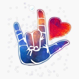 MAGNET I Love You In Sign Language Magnetic Vinyl Sticker Decal Magnet 5"