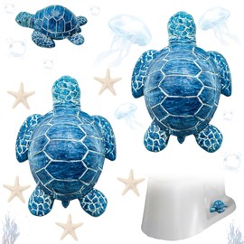 2 Pcs Toilet Bolt Covers Decorative, Sea Turtles Toilet Bolt Caps Screw Covers, Ocean Theme Bathroom Decor Easy to Install Avoid Rusting (Sea turtle)