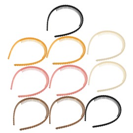 minkissy 10pcs Non Slip Elastic Headbands for Women Toothed Design Hair Bands for Face Washing Sports Daily Use Stylish Hair Accessories for Women