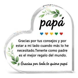 Regalos Para Papa Gifts For Papa Grandpapa From Daughter Son Grandkids Best Papa Gifts Birthday Gift For Dad Heart Acrylic Plaque Father Gift Desk Decoration Keepsake
