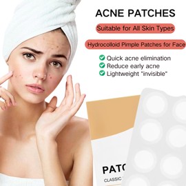 Acne Patch-Hydrocolloid Pimple Patches for Face,Blemish Patches,Spot Stickers for Face,Gentle and Natural for Clear Skin,Smooth Acne,Korean Skincare,for All Skin Types,8 Patches
