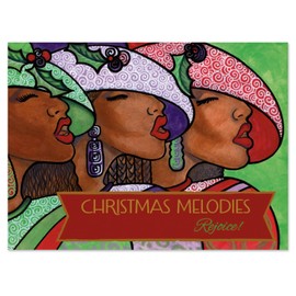 Shades of Color Christmas Melodies African American Christmas Cards 5 x 6.75 inches, 15 Cards and Envelopes (X23-179)