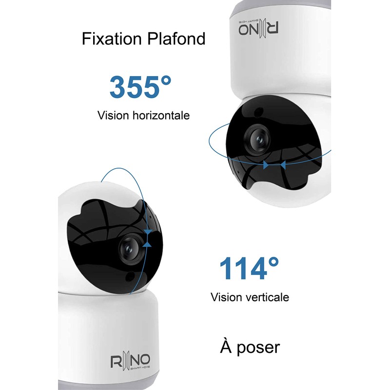RIINO Indoor WiFi Surveillance Camera, Full HD 2MP, Baby Phone