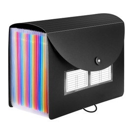 Expanding File Organisers, A4 Plastic Folders File Organizer with 24 Pockets Accordion Document Organiser for Home Office School