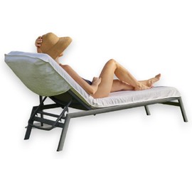 Boca Terry Lounge Chair Towel Cover, 100% Cotton Chaise Lounge Towels for Pool or Beach Chair - Fitted Top