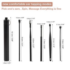 GLIDESMOOTH Ears Wax Removal, Safe and Effective Ear Cleaner, Ear Cleaner for Ear Cleaning, Ears Wax Removal Kit Tool, Stainless Steel, Black, 10 Pcs