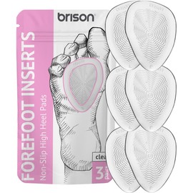 Brison Metatarsal Pads Ball of Foot Cushion 3 Pairs - Metatarsal Pads for Women Men High Heels Inserts - Soft Gel Forefoot Callus Metatarsalgia Pain Prevention Shoe Insoles no Slip Cushioning