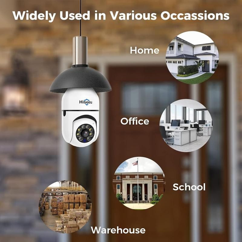 Hiseeu 360° View Wireless Light Bulb Camera, 2.4GHz & 5GHz