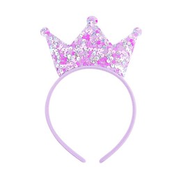 RFTWXHPN Sequins Crown Headbands Headpiece for Girls Purple Crowns Headband for Birthday Christmas Party Decoration Supplies Gifts for Granddaughter Glitter Crown Hair Band Accessories