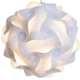 DIY Puzzle Lamp Shade Ceiling Lamp Shade DIY Pendant Fixture Home Decor (White-Medium)
