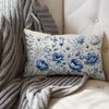 MIGEEN Blue Flower Throw Pillow Covers 12x20 Inch Chinoiserie Pillow