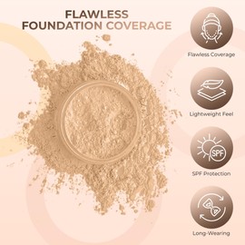 Foundation Powder Refill (Warm)(1 Ounce Bag) By Sweet Face Minerals, Lightweight Mineral Loose Makeup Powder with SPF 20, Full Coverage Flawless Finish, Talc-free, Cruelty-Free, Refillable Pouch