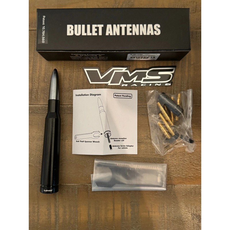 VMS Black and Gunmetal Bullet Antenna for Toyota Tundra Tacoma