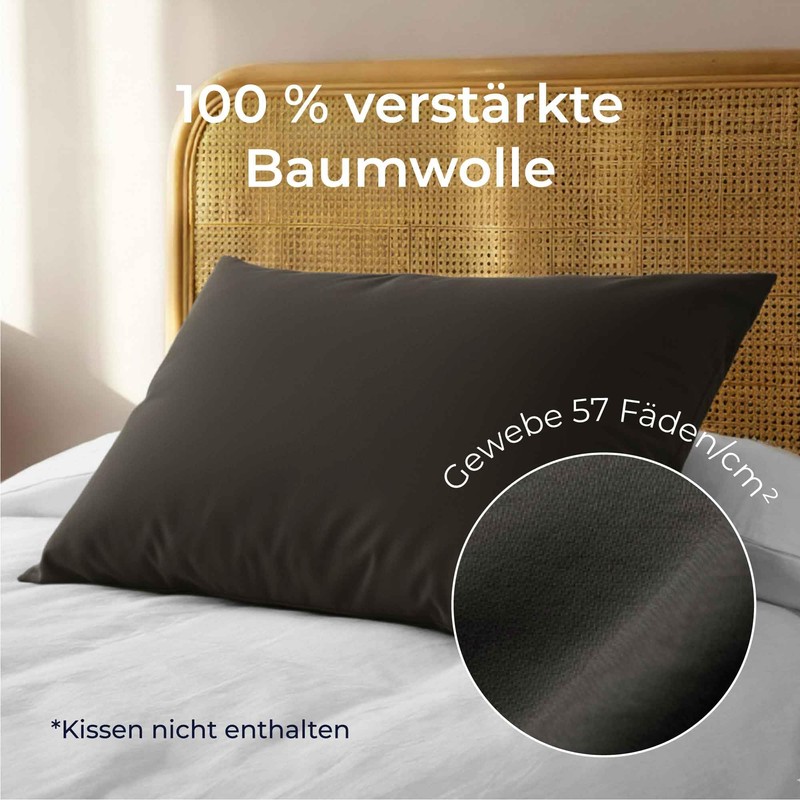 Dreamzie Pillowcase/Cushion Cover 40 x 80 cm, Renforcé Cotton (Set
