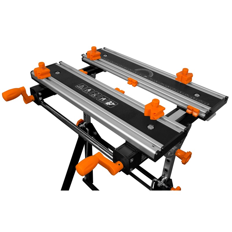 WEN Portable Work Bench with Steel Construction, Clamping Vises, and