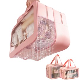 Siomlana 2 Piece PU PVC Cosmetic Pouch, Waterproof, Transparent, Large Capacity, Large Capacity, Travel Toiletry Bag, Cosmetic Pouch, Multifunctional, Cosmetic Storage, Small Storage, Travel, Handbag,
