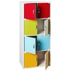 Hodedah Bookcase, 4 Shelf, Rainbow