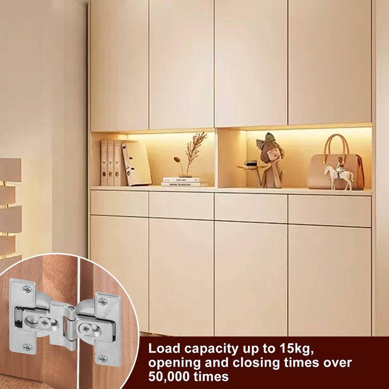 Hinges Foldable, Door Hinges with 6 Screws, Cabinet Hinge with