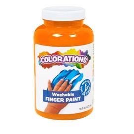 Colorations Washable Finger Paints, 16 fl oz, Orange, Non-Toxic, Creamy, Vibrant, Kids Paint, Craft, Hobby, Fun, Art Supplies, Young kids, finger painting, hand painting