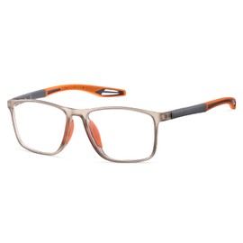 Myopia Distance Sport Glasses for Men Women, Blue Light Blocking Near Sighted Driving Ultralight Eyeglasses Nearsighted with TR90 Frame Spring Hinge (NOT READING GLASSES) -0.00x/Orange & Grey