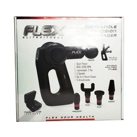 Flex Elite Fitness Multi Angle Precision Massager, 5 Attachments & Travel Case
