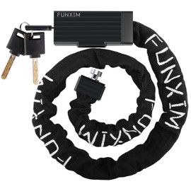 Bike Chain Lock Heavy Duty Bike Lock Anti Theft Bicycle Chain Lock 6MM Thick Bicycle Lock Chain Zinc Alloy Lock Cylinder with 3 Keys for Bikes, Motorbikes, Scooters, Doors, Fences, and Grills