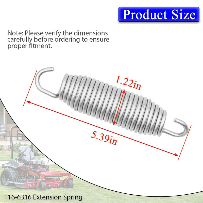 116-6316 Extension Spring with Dacromet Coating for Ex-mark Lazer Z