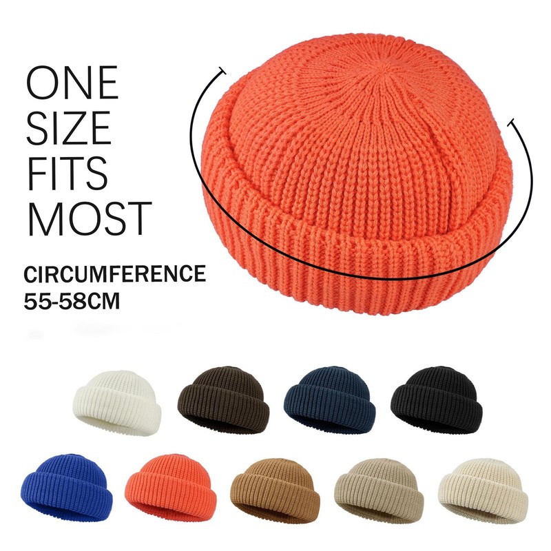 CLAPE Streetstyle Fisherman Beanie Stretchy Knitted Hat Short Knitted Docker