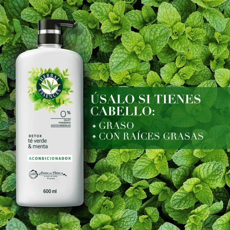 Kit Acondicionador Y Shampoo T Verde y Menta 1200ml Herbal